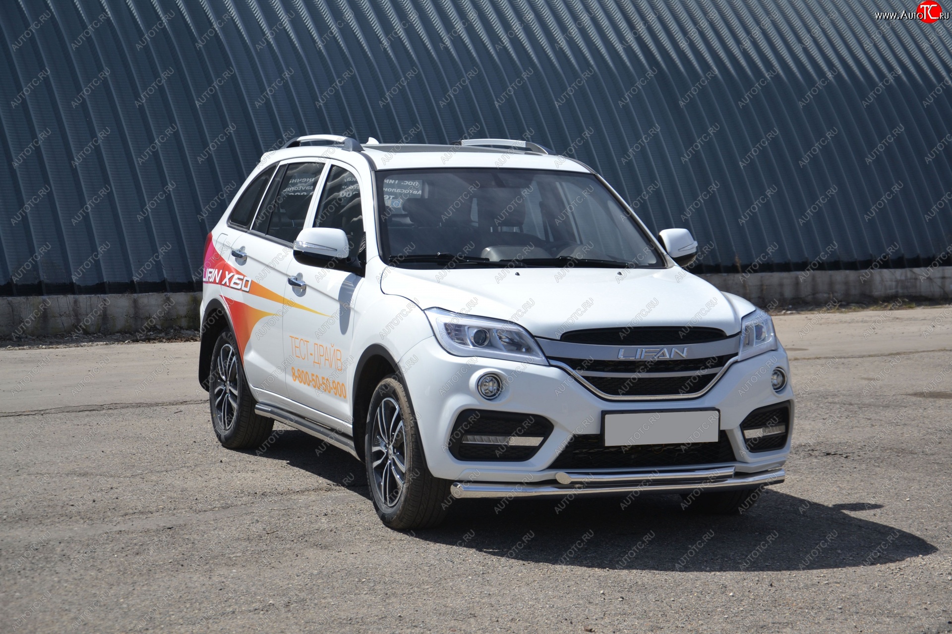 14 499 р. Защита переднего бампера двойная из труб d63/51 мм Petroil Tuning Lifan X60 2-ой рестайлинг (2016-2025) (Нержавеющая полированная сталь)  с доставкой в г. Новочеркасск