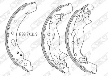 1 039 р. Колодки тормозные задние SAT  Mazda 2/Demio  DE (2007-2014) дорестайлинг, рестайлинг  с доставкой в г. Новочеркасск. Увеличить фотографию 1