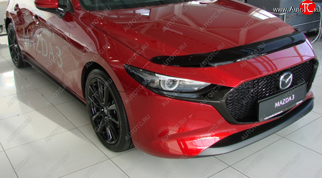 1 129 р. Дефлектор капота SIM Mazda 3/Axela BP хэтчбэк (2019-2025)  с доставкой в г. Новочеркасск