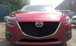 1 469 р. Нижняя сетка на бампер Russtal (черная) Mazda 3/Axela BM дорестайлинг седан (2013-2016)  с доставкой в г. Новочеркасск. Увеличить фотографию 2