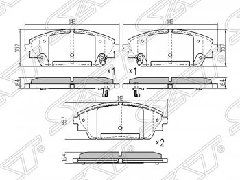 1 239 р. Колодки тормозные SAT (передние)  Mazda 3/Axela  BM (2013-2016) дорестайлинг седан  с доставкой в г. Новочеркасск. Увеличить фотографию 1