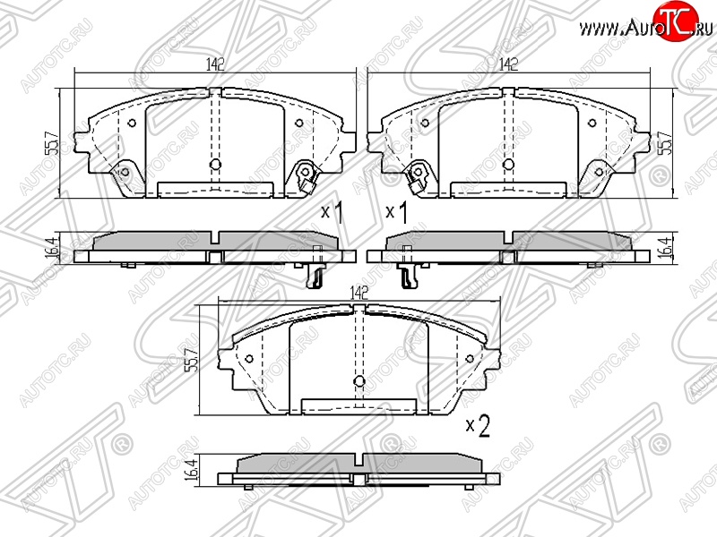 1 239 р. Колодки тормозные SAT (передние)  Mazda 3/Axela  BM (2013-2016) дорестайлинг седан  с доставкой в г. Новочеркасск