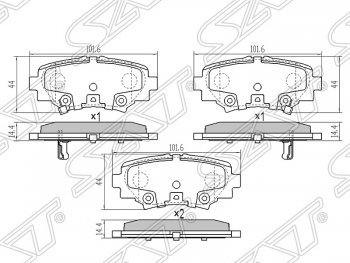 899 р. Колодки тормозные SAT (задние) Mazda 3/Axela BM дорестайлинг седан (2013-2016)  с доставкой в г. Новочеркасск. Увеличить фотографию 1