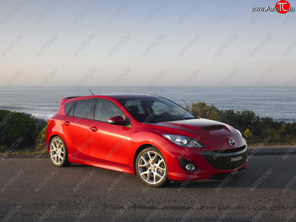 4 899 р. Пороги накладки KNIGHT SPORTS Mazda 3/Axela BL дорестайлинг, хэтчбэк 5 дв. (2009-2011) (Неокрашенные)  с доставкой в г. Новочеркасск