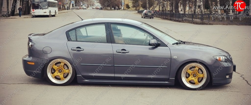 4 549 р. Пороги накладки Сток 2л Mazda 3/Axela BK дорестайлинг, хэтчбэк (2003-2006) (Неокрашенные)  с доставкой в г. Новочеркасск