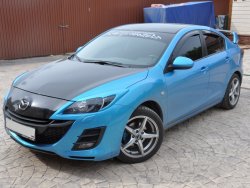 1 049 р. Реснички на фары LENZDESIGN Mazda 3/Axela BL дорестайлинг седан (2009-2011) (Неокрашенные)  с доставкой в г. Новочеркасск. Увеличить фотографию 2