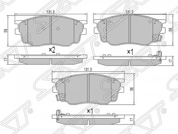 1 179 р. Колодки тормозные SAT (передние) Mazda 6 GG седан дорестайлинг (2002-2005)  с доставкой в г. Новочеркасск. Увеличить фотографию 1