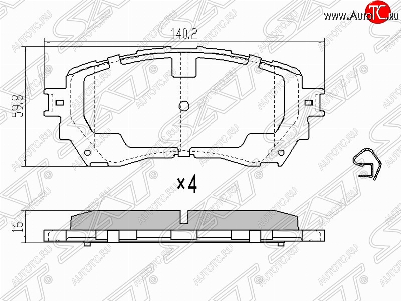 1 199 р. Колодки тормозные (передние) SAT  Mazda 6  GJ - Atenza  правый руль  с доставкой в г. Новочеркасск