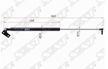 Левый упор крышки багажника SAT (WGN) Mazda 626 GE седан (1991-1997)