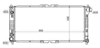 Радиатор двигателя (пластинчатый, 2.2/2.0/2.5, МКПП/АКПП) SAT Mazda 626 GF дорестайлинг седан (1997-1999)