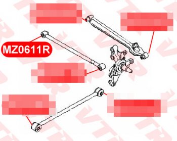 1 099 р. Сайлентблок поперечной тяги задней подвески VTR (внутренний, полиуретан) Mazda 626 GE седан (1991-1997)  с доставкой в г. Новочеркасск. Увеличить фотографию 2