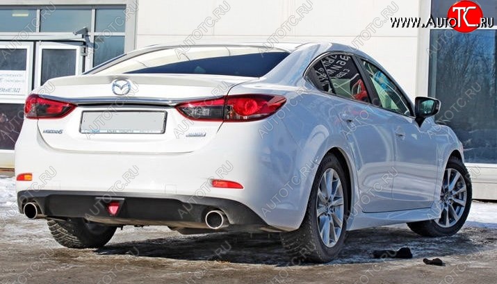 12 699 р. Диффузор заднего бампера Sport v1  Mazda 6  GJ (2015-2018) 1-ый рестайлинг седан (Неокрашенная)  с доставкой в г. Новочеркасск