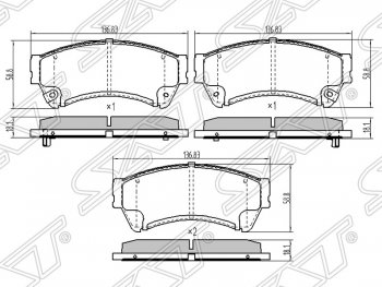 1 349 р. Колодки тормозные SAT (передние) Mazda 6 GH дорестайлинг лифтбэк (2007-2010)  с доставкой в г. Новочеркасск. Увеличить фотографию 1