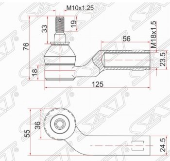 569 р. Правый наконечник рулевой тяги SAT  Mazda 3/Axela  BK - 5  с доставкой в г. Новочеркасск. Увеличить фотографию 1