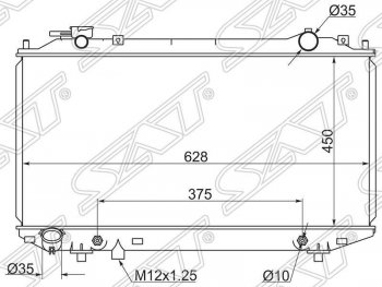 6 349 р. Радиатор двигателя (пластинчатый, 2.5D/2.5TD/2.9D/3.0TD, АКПП) SAT  Mazda B-Series - BT-50  с доставкой в г. Новочеркасск. Увеличить фотографию 1