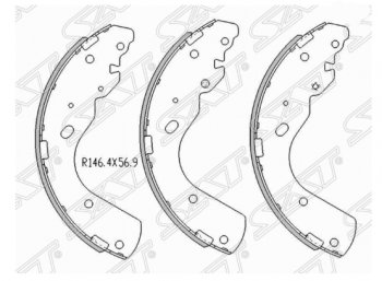 2 189 р. Комплект задних тормозных колодок SAT  Mazda BT-50 (2006-2011)  с доставкой в г. Новочеркасск. Увеличить фотографию 1