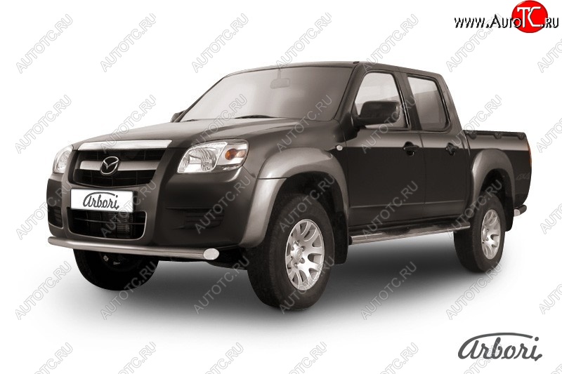 10 709 р. Защита заднего бампера Arbori (нержавейка, 1 труба d57 mm). Mazda BT-50 (2006-2011)  с доставкой в г. Новочеркасск