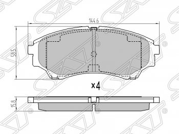 Колодки тормозные SAT (передние) Mazda (Мазда) BT-50 (БТ-50) (2006-2015)