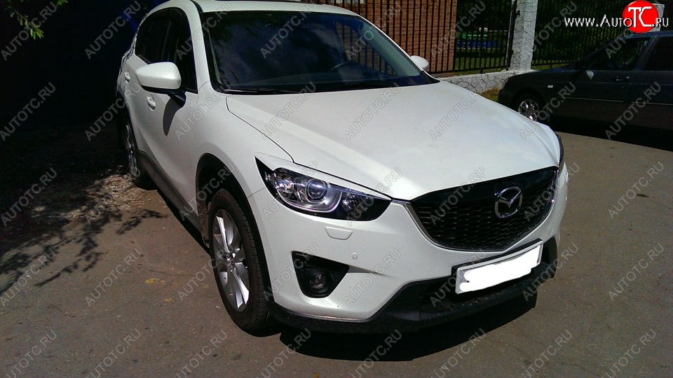 1 299 р. Реснички на фары Tuning-Sport v1 (широкие) Mazda CX-5 KE дорестайлинг (2011-2014) (Неокрашенные)  с доставкой в г. Новочеркасск