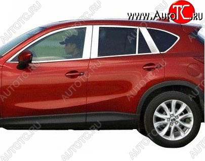 6 449 р. Накладки на верхнюю часть окон дверей СТ Mazda CX-5 KE дорестайлинг (2011-2014) (Неокрашенные)  с доставкой в г. Новочеркасск