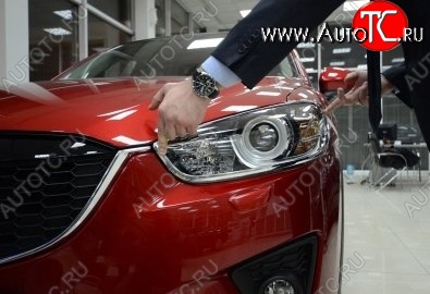 1 999 р. Реснички на фары CT Mazda CX-5 KE дорестайлинг (2011-2014) (Неокрашенные)  с доставкой в г. Новочеркасск