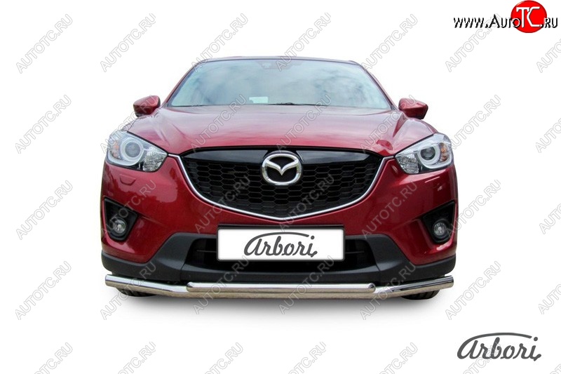 15 182 р. Защита переднего бампера Arbori (нержавейка, 2 трубы d57 и 42 mm)  Mazda CX-5  KE (2011-2017) дорестайлинг, рестайлинг  с доставкой в г. Новочеркасск