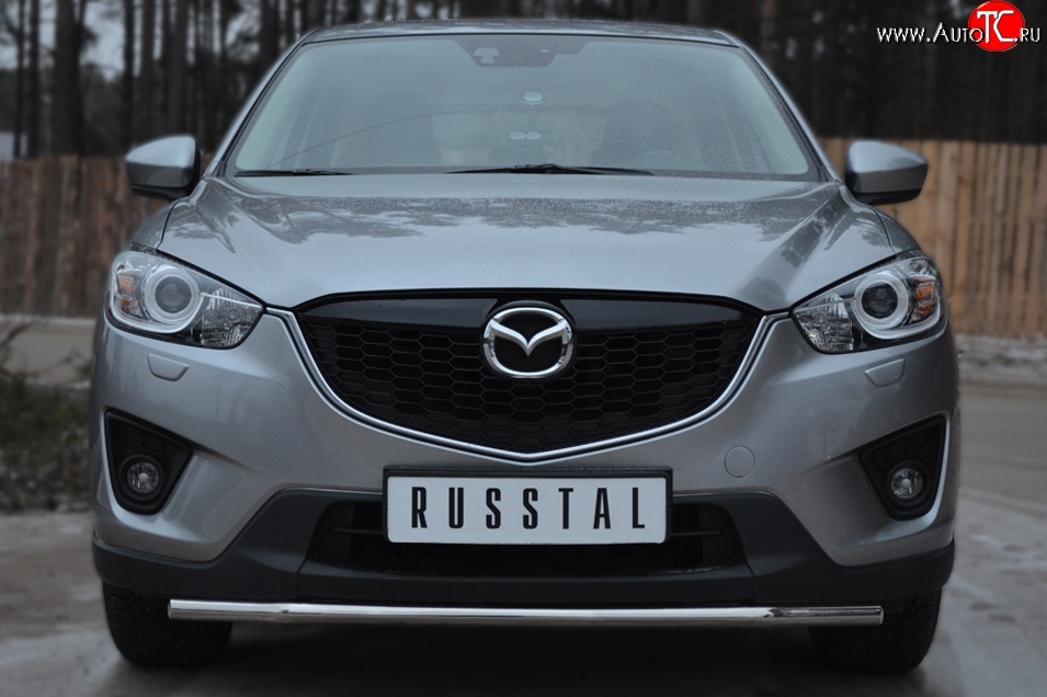 11 449 р. Одинарная защита переднего бампера диаметром 42 мм Russtal  Mazda CX-5  KE (2011-2017) дорестайлинг, рестайлинг  с доставкой в г. Новочеркасск