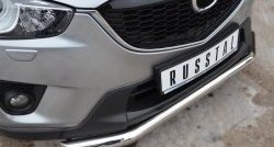 13 549 р. Одинарная защита переднего бампера диаметром 63 мм Russtal Mazda CX-5 KE рестайлинг (2015-2017)  с доставкой в г. Новочеркасск. Увеличить фотографию 2