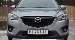 13 549 р. Одинарная защита переднего бампера диаметром 63 мм Russtal Mazda CX-5 KE рестайлинг (2015-2017)  с доставкой в г. Новочеркасск. Увеличить фотографию 1