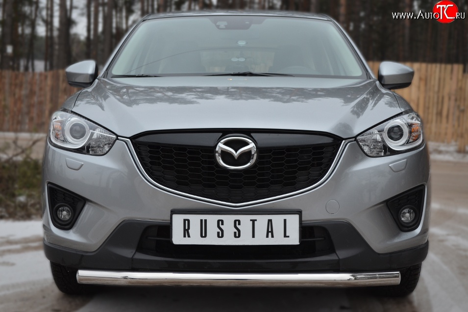 13 549 р. Одинарная защита переднего бампера диаметром 63 мм Russtal  Mazda CX-5  KE (2011-2017) дорестайлинг, рестайлинг  с доставкой в г. Новочеркасск