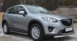 17 299 р. Защита порогов из круглой трубы диаметром 63 мм Russtal Mazda CX-5 KE дорестайлинг (2011-2014) (Защита порогов с со скосами на торцах (вариант 1))  с доставкой в г. Новочеркасск. Увеличить фотографию 8