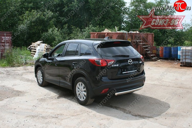 18 359 р. Защита заднего бампера из овальной трубы Souz-96 (d75x42) Mazda CX-5 KE дорестайлинг (2011-2014)  с доставкой в г. Новочеркасск