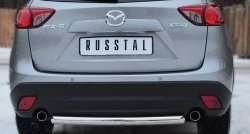 12 499 р. Одинарная защита заднего бампера из трубы диаметром 63 мм Russtal Mazda CX-5 KE дорестайлинг (2011-2014)  с доставкой в г. Новочеркасск. Увеличить фотографию 2