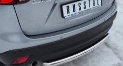 12 499 р. Одинарная защита заднего бампера из трубы диаметром 63 мм Russtal Mazda CX-5 KE дорестайлинг (2011-2014)  с доставкой в г. Новочеркасск. Увеличить фотографию 3