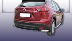 Защита заднего бампера из двух боковых уголков диаметром 57 мм Slitkoff Mazda CX-5 KE дорестайлинг (2011-2014)