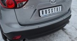 14 549 р. Защита заднего бампера (Ø63 мм уголки, нержавейка) SLITKOFF  Mazda CX-5  KE (2011-2017) дорестайлинг, рестайлинг  с доставкой в г. Новочеркасск. Увеличить фотографию 2