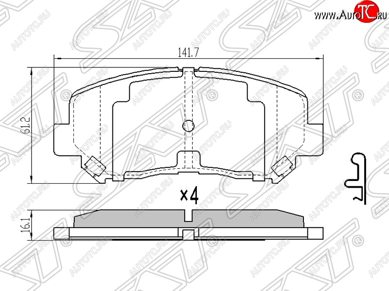 1 399 р. Колодки тормозные SAT (передние)  Mazda CX-5  KE (2011-2017) дорестайлинг, рестайлинг  с доставкой в г. Новочеркасск