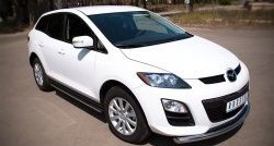 14 849 р. Защита порогов из круглой трубы диаметром 63 мм Russtal Mazda CX-7 ER рестайлинг (2010-2012) (Защита порогов с со скосами на торцах (вариант 1))  с доставкой в г. Новочеркасск. Увеличить фотографию 6