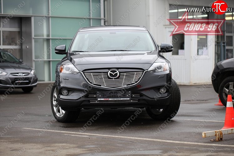 8 504 р. Декоративный элемент решетки радиатора Souz-96 (d10) Mazda CX-9 TB дорестайлинг (2007-2009)  с доставкой в г. Новочеркасск