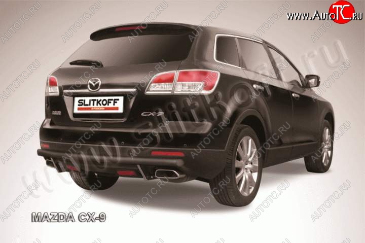 6 599 р. Защита задняя Slitkoff Mazda CX-9 TB дорестайлинг (2007-2009) (Цвет: серебристый)  с доставкой в г. Новочеркасск