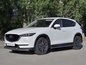 11 999 р. Защита переднего бампера (2 трубыØ42 мм, нержавейка) Russtal  Mazda CX-5  KF (2016-2024)  с доставкой в г. Новочеркасск. Увеличить фотографию 2