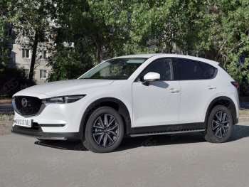 9 899 р. Защита переднего бампера (Ø42 мм, нержавейка) Russtal  Mazda CX-5  KF (2016-2024)  с доставкой в г. Новочеркасск. Увеличить фотографию 3