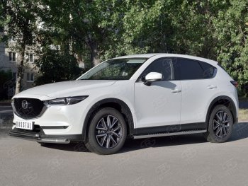 13 999 р. Защита переднего бампера (2 трубыØ63 и 42 мм, нержавейка) Russtal Mazda CX-5 KF (2016-2024)  с доставкой в г. Новочеркасск. Увеличить фотографию 2