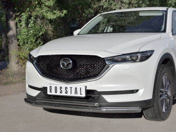 13 999 р. Защита переднего бампера (2 трубыØ63 и 42 мм, нержавейка) Russtal Mazda CX-5 KF (2016-2024)  с доставкой в г. Новочеркасск. Увеличить фотографию 3