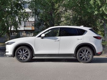 21 699 р. Широкая защита порогов с трубой диаметром 42 мм SLITKOFF v1 Mazda CX-5 KF (2016-2024)  с доставкой в г. Новочеркасск. Увеличить фотографию 3