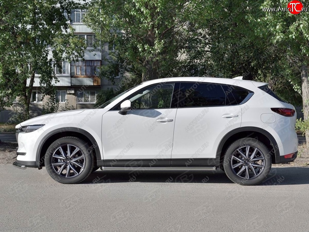 17 599 р. Защита порогов из круглой трубы диаметром 63 мм SLITKOFF v1 Mazda CX-5 KF (2016-2024)  с доставкой в г. Новочеркасск