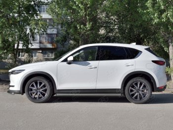 16 549 р. Защита порогов из круглой трубы диаметром 63 мм SLITKOFF v2  Mazda CX-5  KF (2016-2024)  с доставкой в г. Новочеркасск. Увеличить фотографию 3