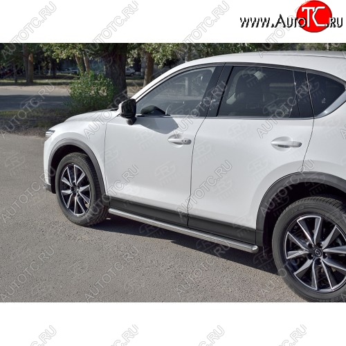 17 599 р. Защита порогов из круглой трубы диаметром 63 мм SLITKOFF v3  Mazda CX-5  KF (2016-2024)  с доставкой в г. Новочеркасск