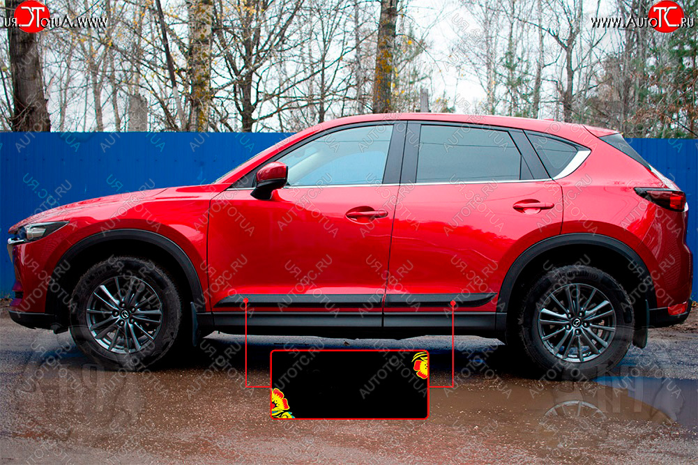 729 р. Задний левый молдинги на дверь Русская Артель  Mazda CX-5  KF (2016-2025) (Поверхность шагрень)  с доставкой в г. Новочеркасск