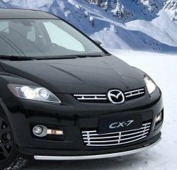 629 р. Декоративные вставки решетки радиатора Novline (d16 мм) Mazda CX-7 ER дорестайлинг (2006-2010)  с доставкой в г. Новочеркасск. Увеличить фотографию 1